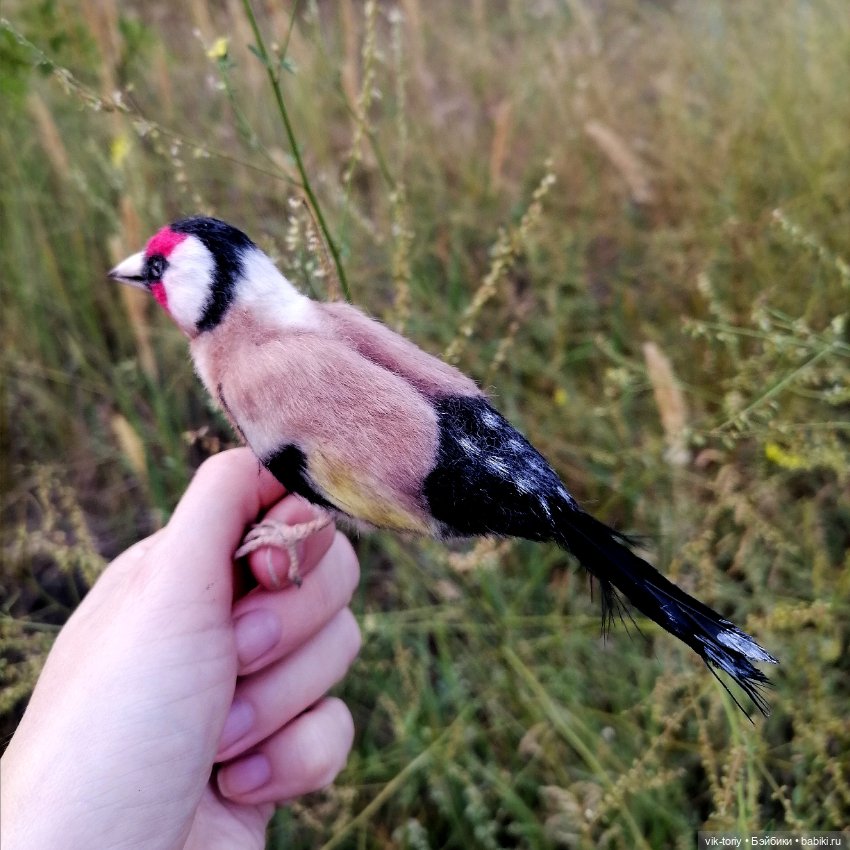 Щегол — Игрушки в смешанной технике (мех и глина): Арт