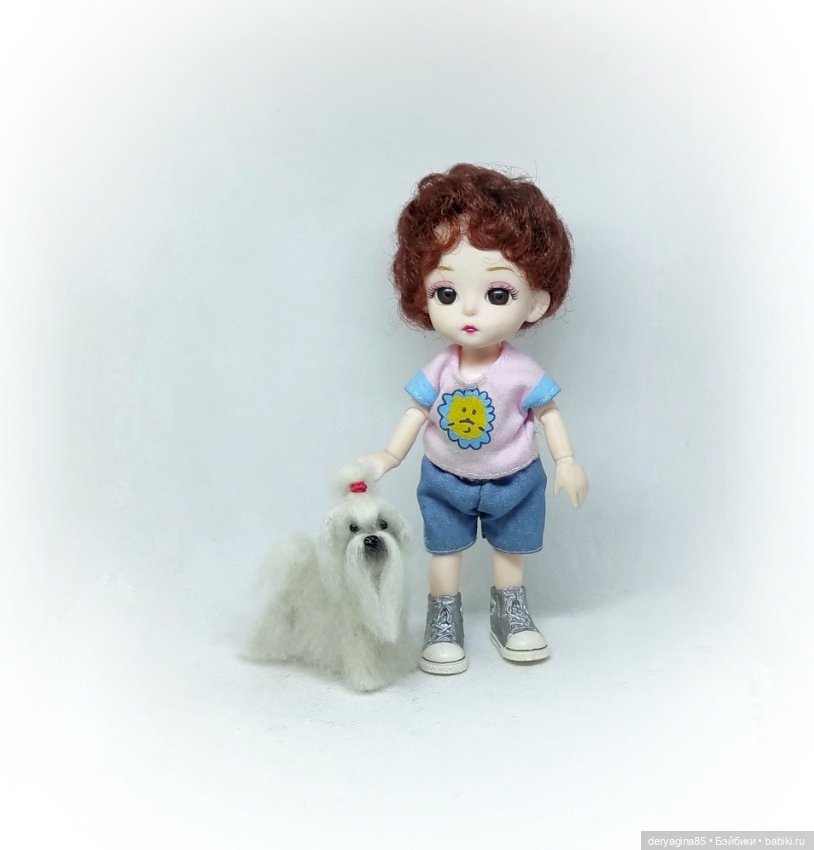 Мини мальтезе — Валяные игрушки из шерсти: сухое валяние (фото 3)