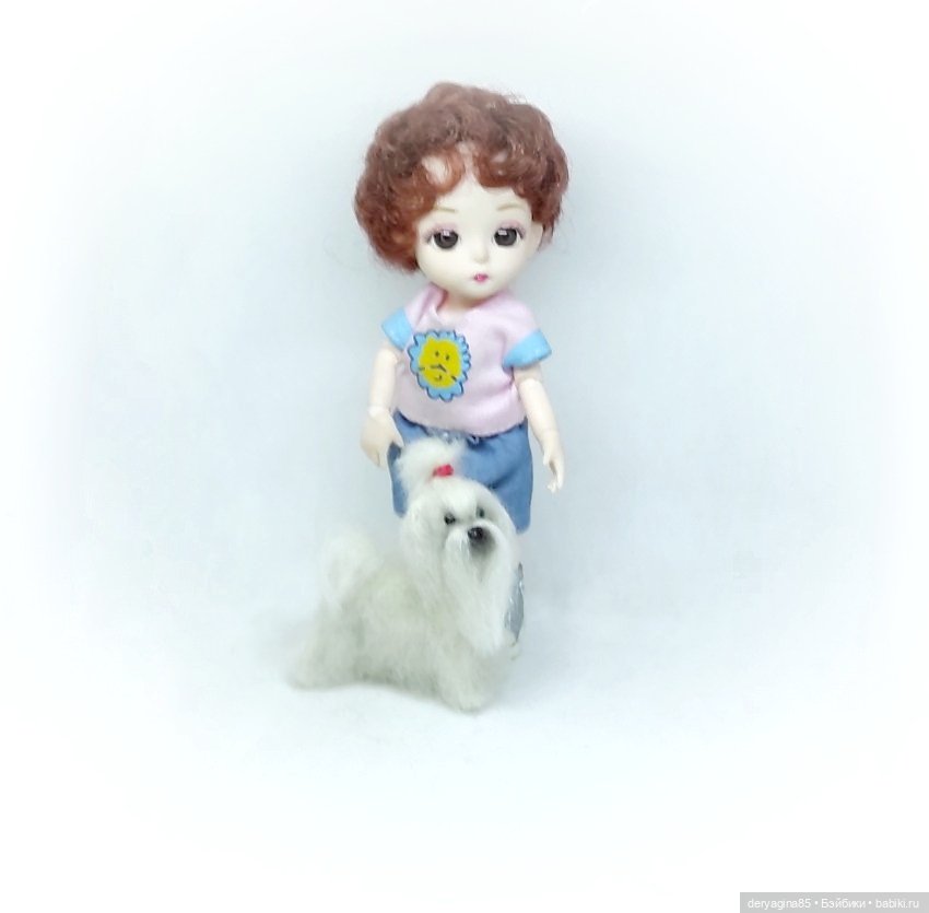 Мини мальтезе — Валяные игрушки из шерсти: сухое валяние (фото 7)