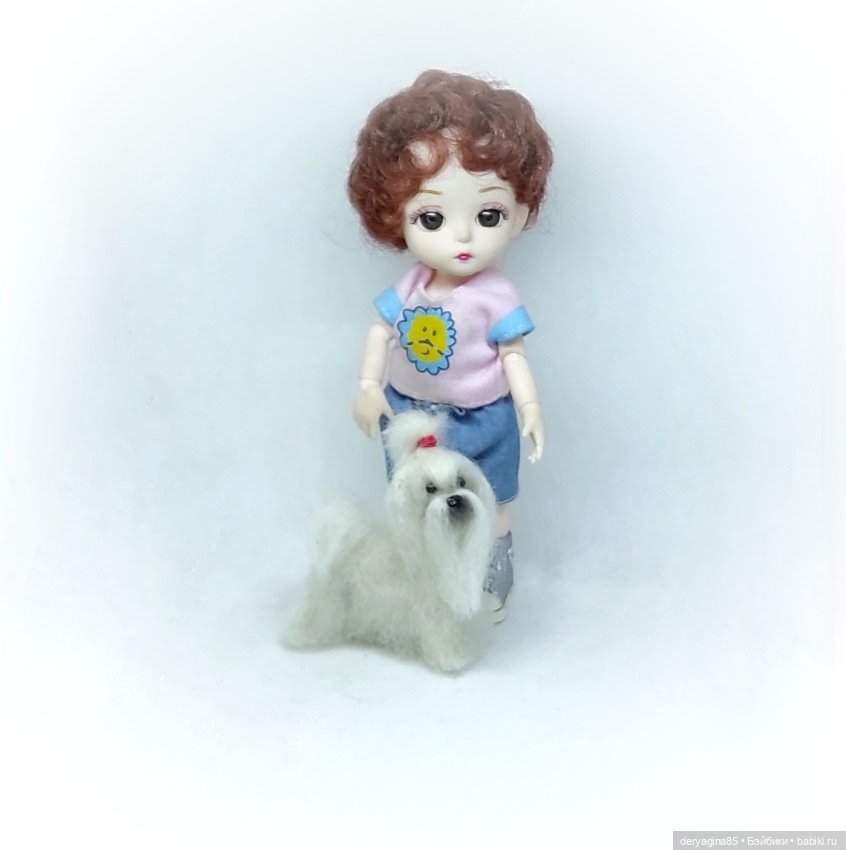 Мини мальтезе — Валяные игрушки из шерсти: сухое валяние