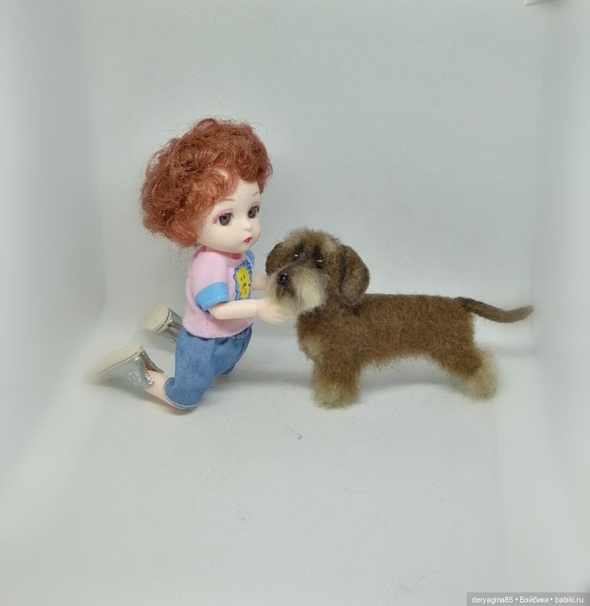 Такса жесткошерстная — Валяные игрушки из шерсти: сухое валяние (фото 10)