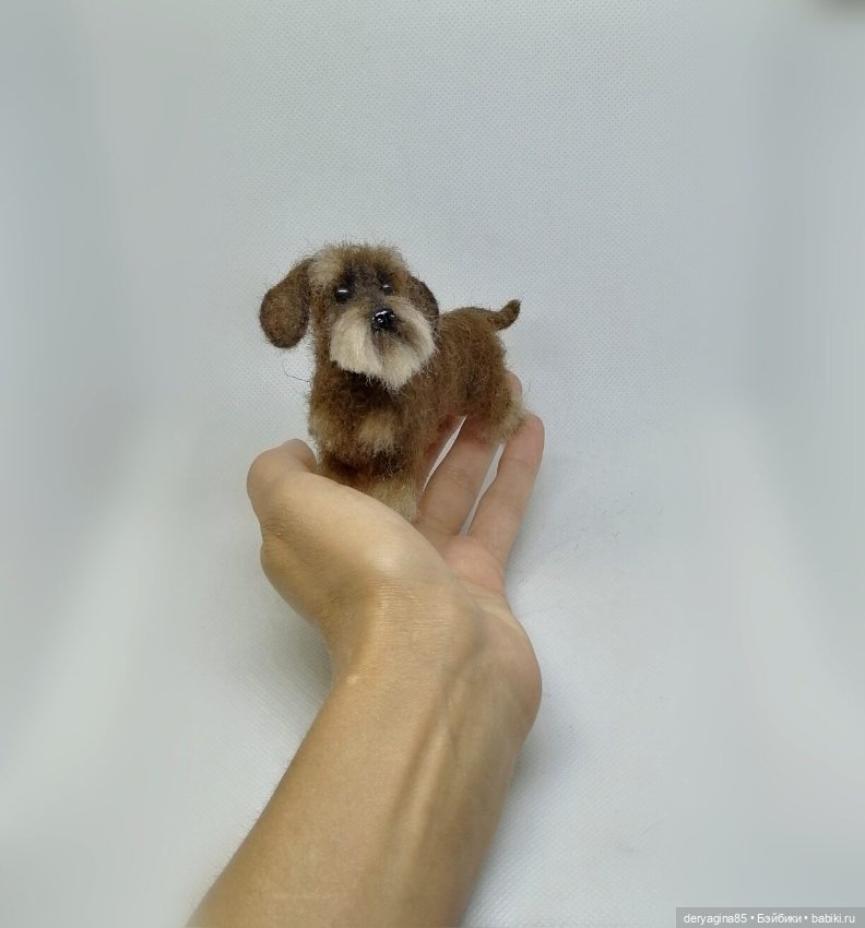 Такса жесткошерстная — Валяные игрушки из шерсти: сухое валяние (фото 5)