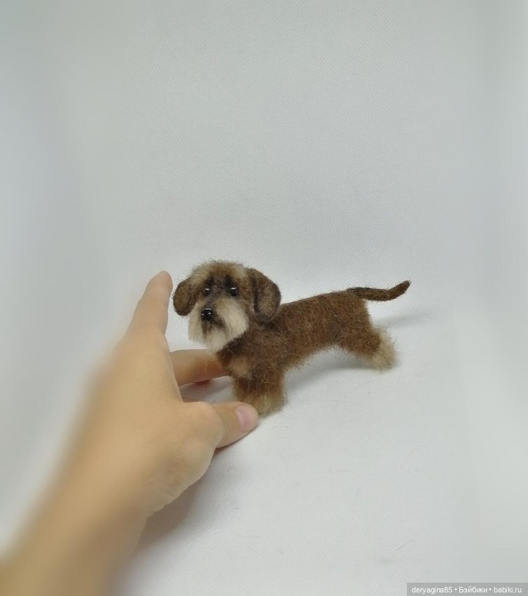 Такса жесткошерстная — Валяные игрушки из шерсти: сухое валяние (фото 8)