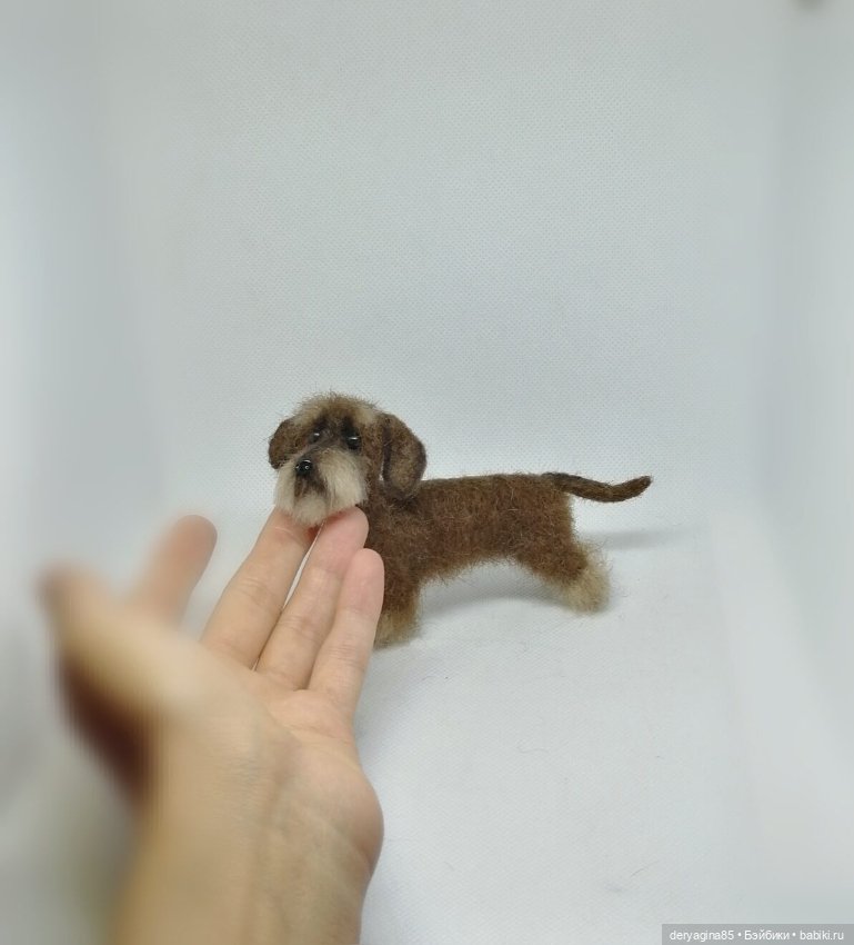 Такса жесткошерстная — Валяные игрушки из шерсти: сухое валяние (фото 7)