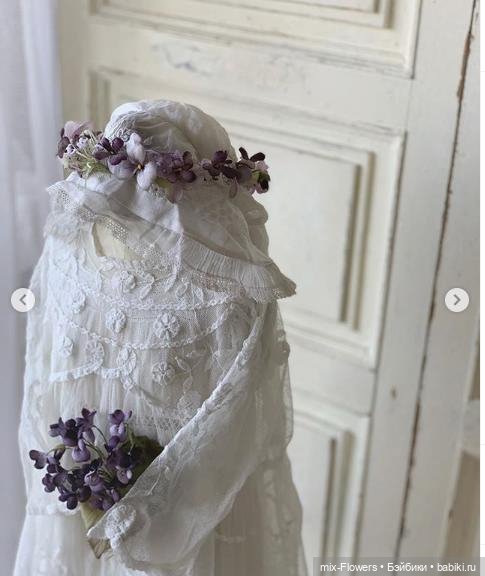 Цветочные аксессуары для Антикварных кукол - продолжение