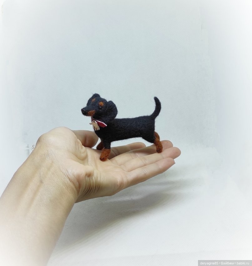 Такса — Валяные игрушки из шерсти: сухое валяние (фото 8)