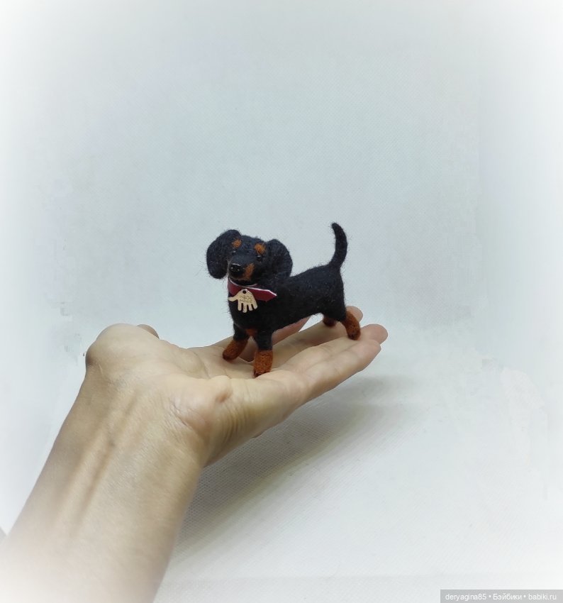 Такса — Валяные игрушки из шерсти: сухое валяние (фото 6)