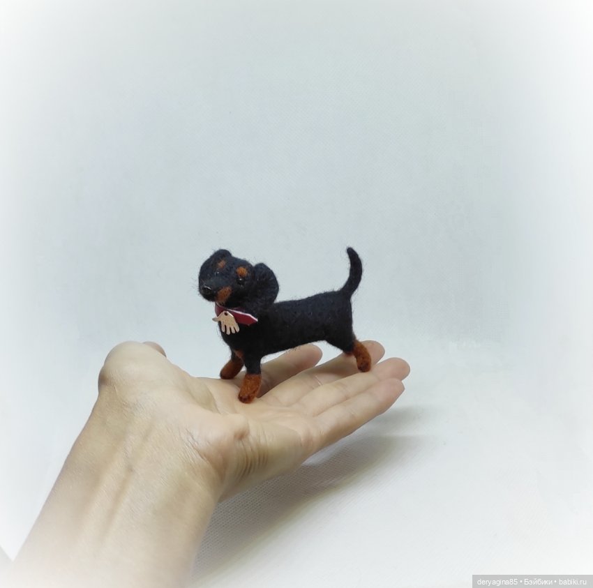 Такса — Валяные игрушки из шерсти: сухое валяние (фото 7)