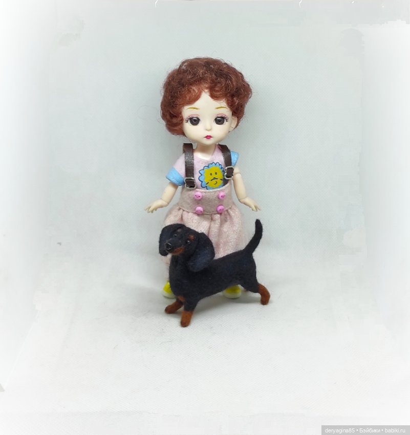 Мини таксочка — Валяные игрушки из шерсти: сухое валяние