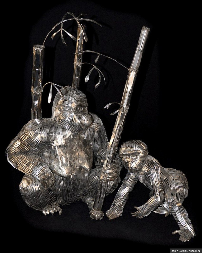 Скульптуры из столовых приборов от Гэри Хови (Gary Hovey)