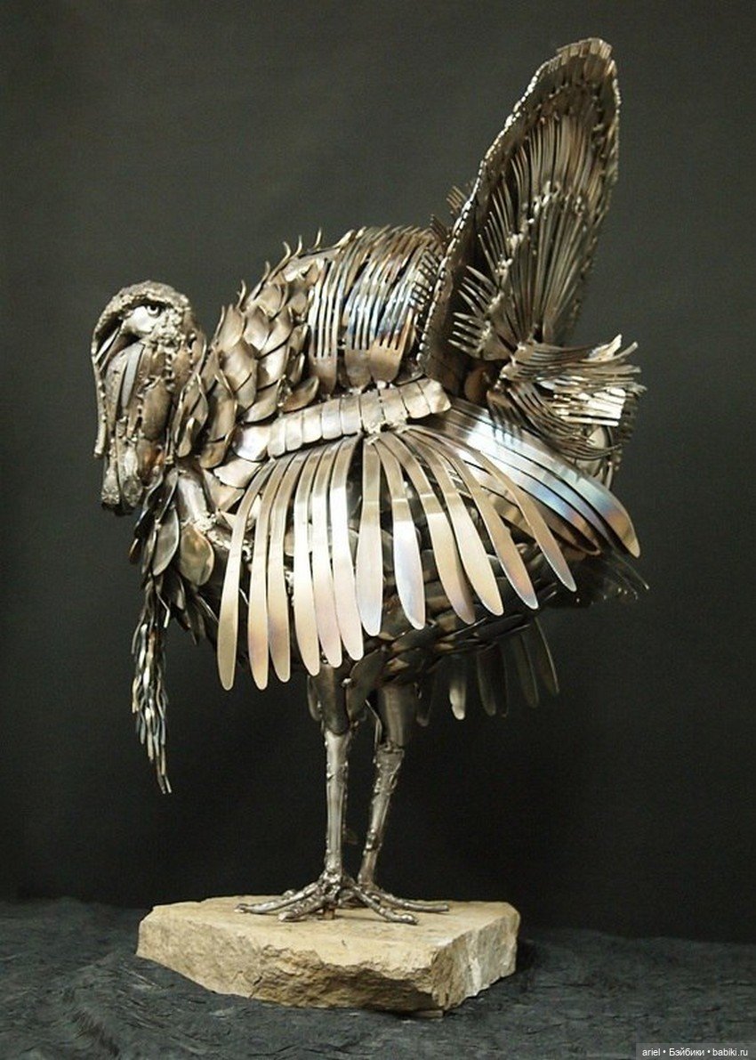 Скульптуры из столовых приборов от Гэри Хови (Gary Hovey)