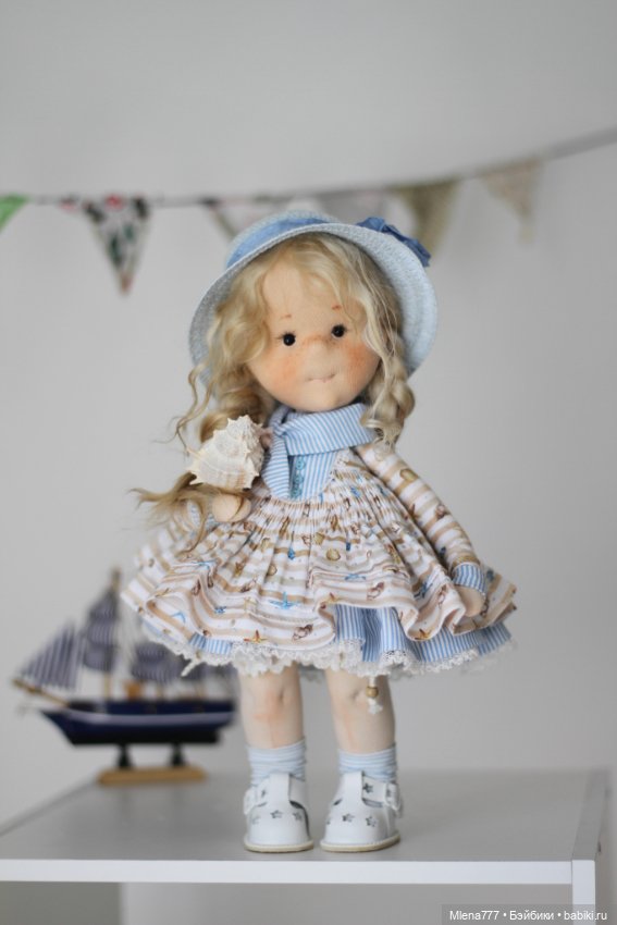 Морская история ! Соня интерьерная текстильная кукла (фото 7)