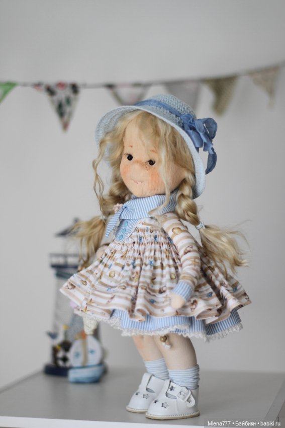 Морская история ! Соня интерьерная текстильная кукла (фото 3)