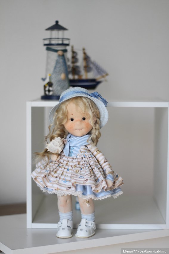 Морская история ! Соня интерьерная текстильная кукла (фото 4)
