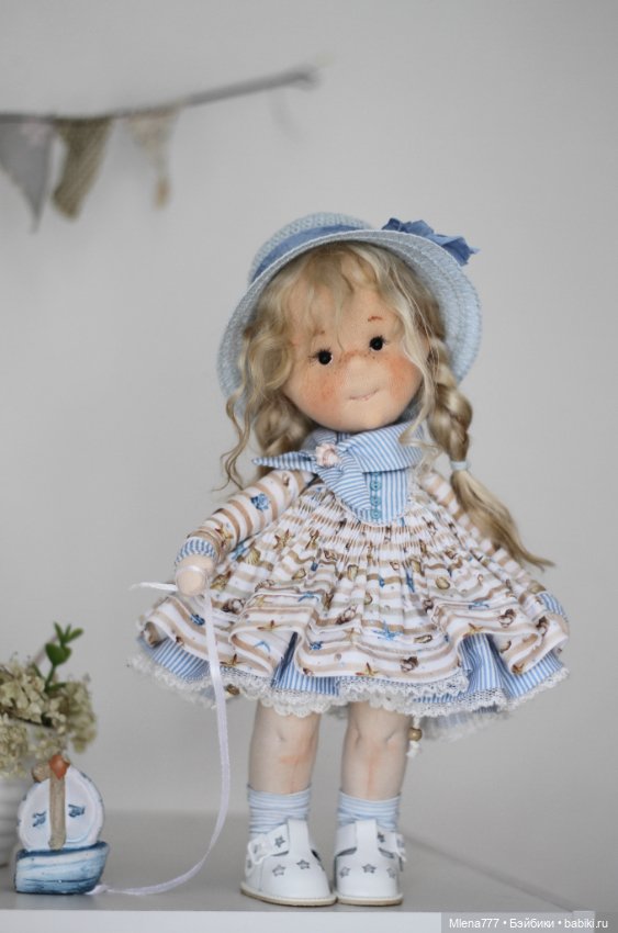 Морская история ! Соня интерьерная текстильная кукла (фото 8)