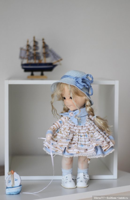 Морская история ! Соня интерьерная текстильная кукла (фото 5)