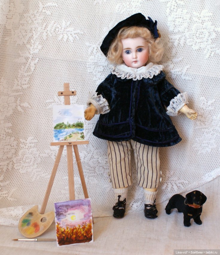 Маленький художник — Редкие антикварные куклы и реплики: воск (фото 7)