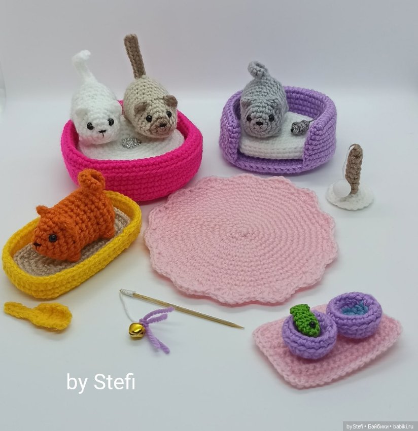 Готова показать новый набор. Котёнок с аксессуарами. Авторская работа