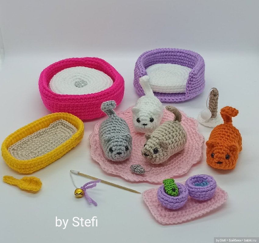 Готова показать новый набор. Котёнок с аксессуарами. Авторская работа