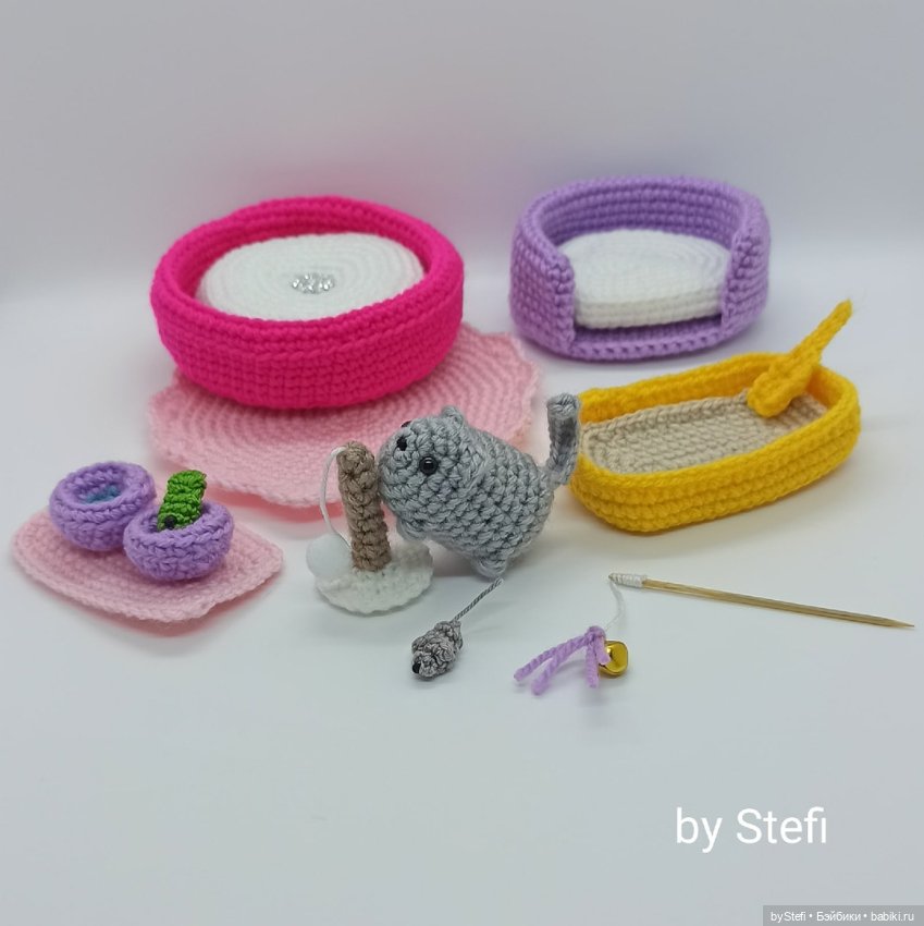 Готова показать новый набор. Котёнок с аксессуарами. Авторская работа