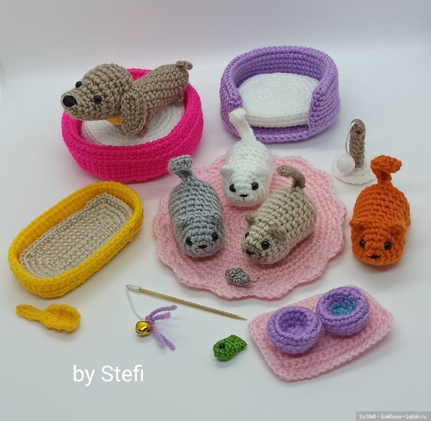 Готова показать новый набор. Котёнок с аксессуарами. Авторская работа