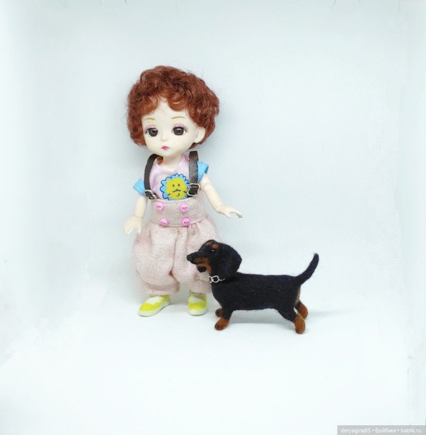 Мини таксочка — Валяные игрушки из шерсти: сухое валяние (фото 5)