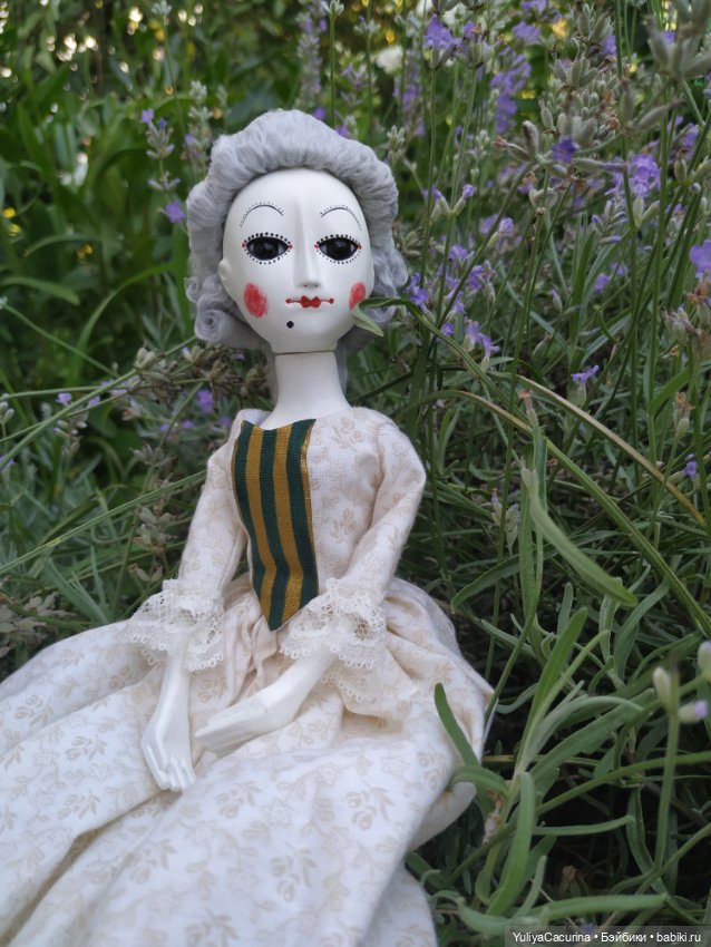 Красотка в лаванде — Авторские куклы в антикварном стиле: будуарные (фото 3)