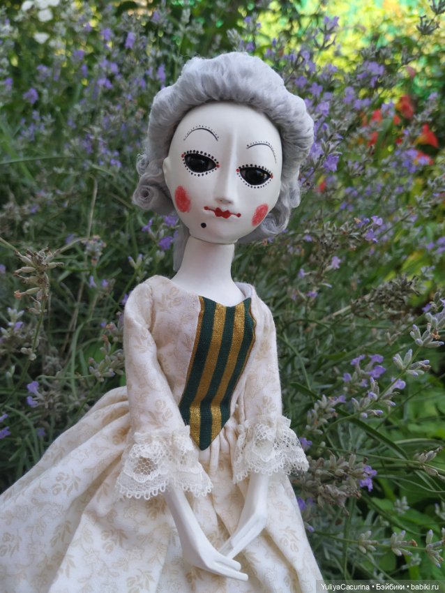 Красотка в лаванде — Авторские куклы в антикварном стиле: будуарные (фото 4)