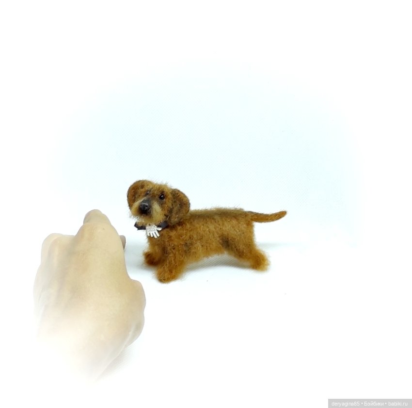 Жесткошерстная такса — Валяные игрушки из шерсти: сухое валяние (фото 8)