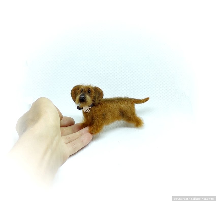 Жесткошерстная такса — Валяные игрушки из шерсти: сухое валяние (фото 6)