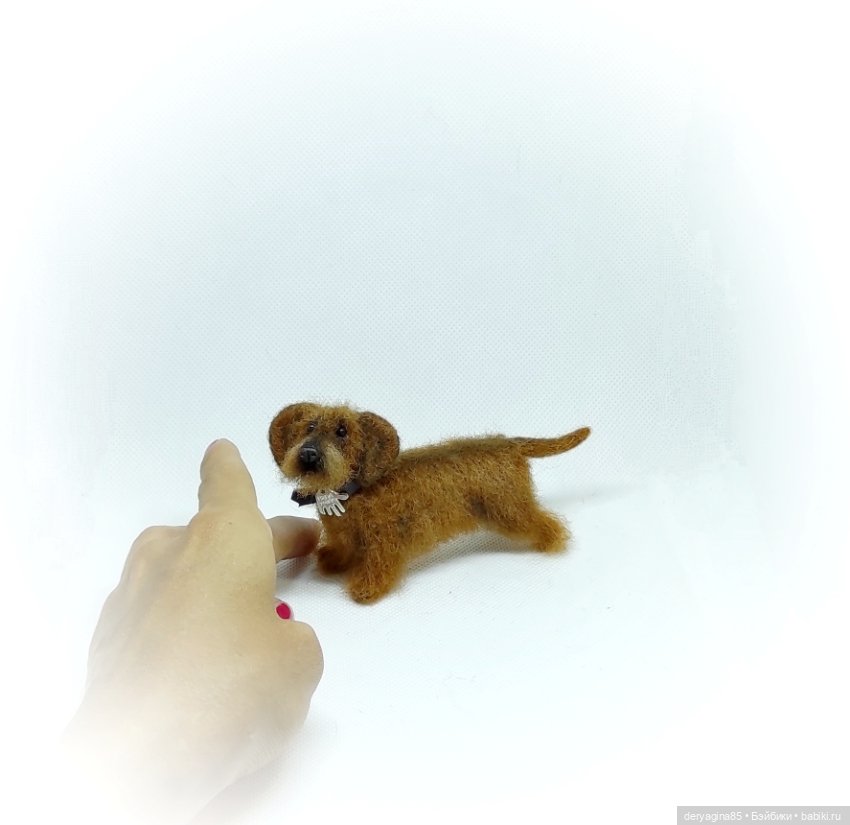 Жесткошерстная такса — Валяные игрушки из шерсти: сухое валяние (фото 7)