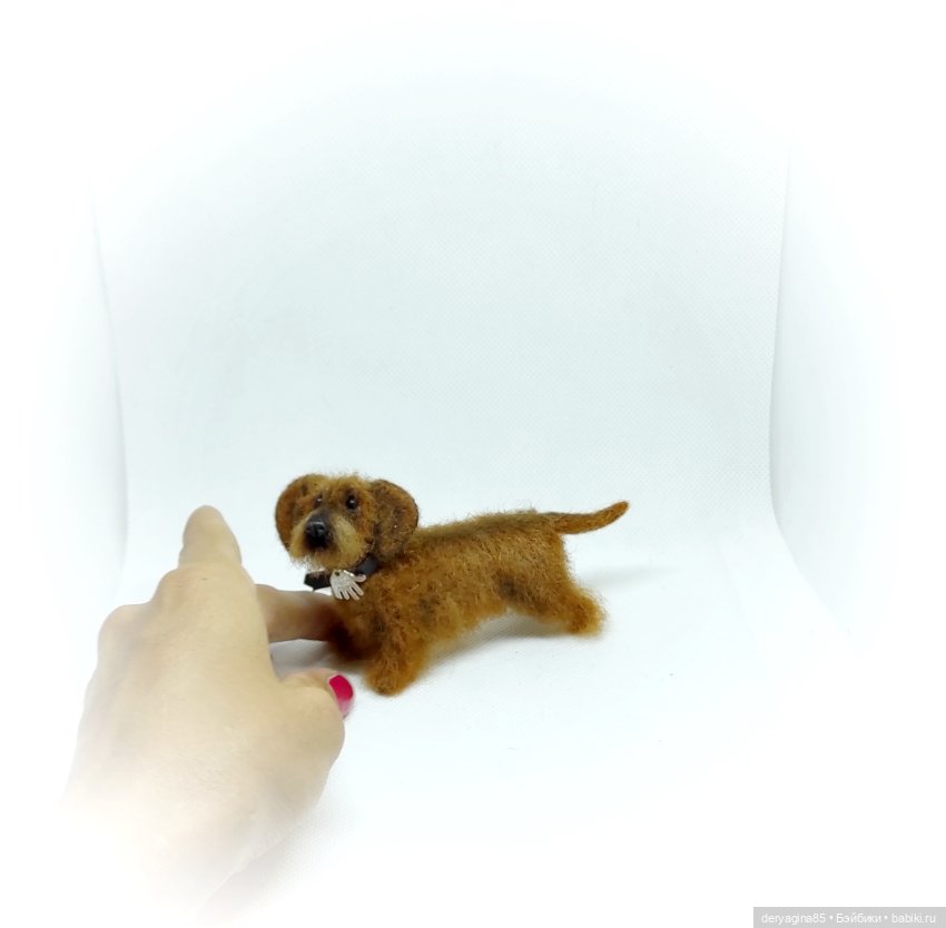 Жесткошерстная такса — Валяные игрушки из шерсти: сухое валяние