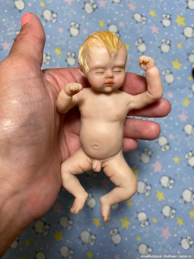 Статичный мальчик — Авторские миниатюрные куклы: лепка (фото 5)