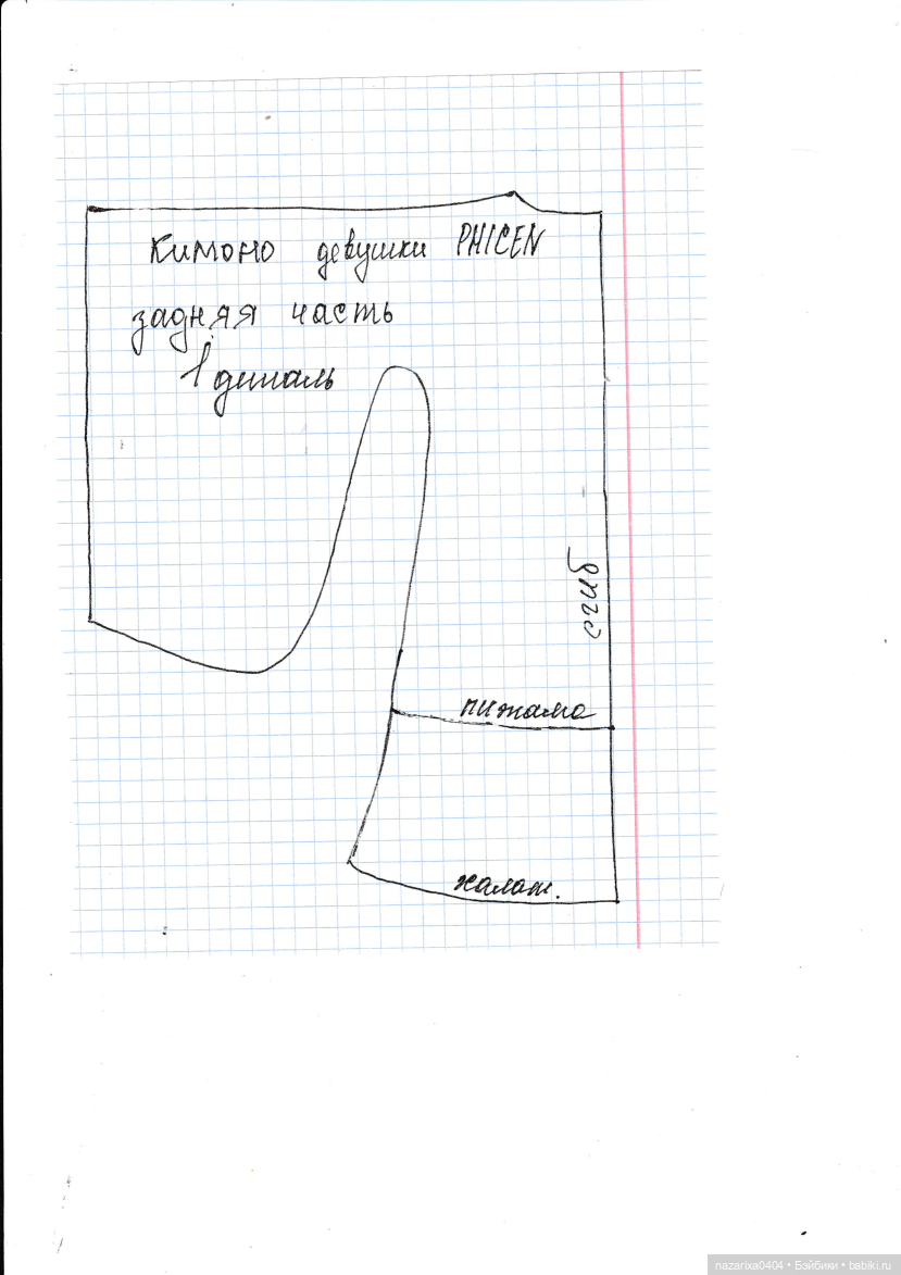 Кимоно-пижама и кимоно-халатик выкройка для Phicen (фото 9)
