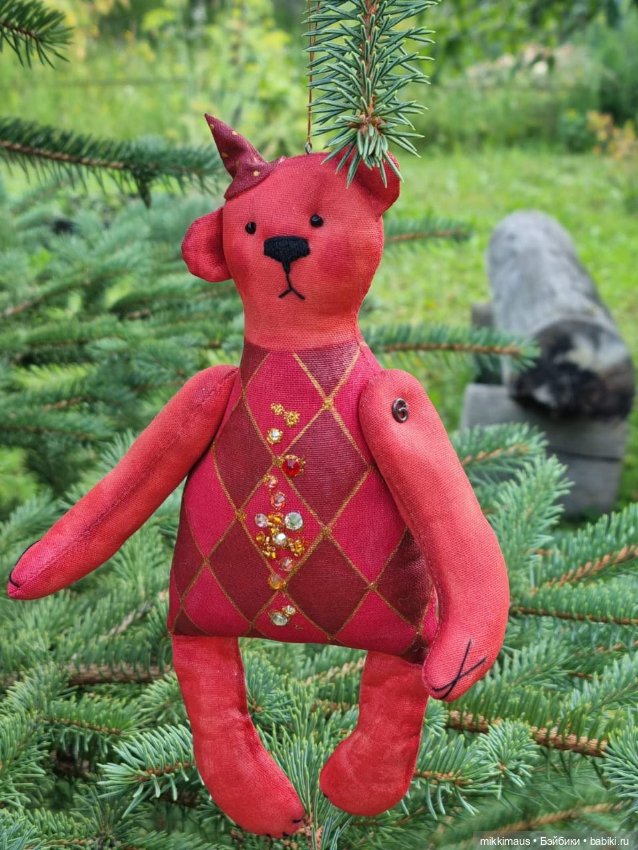 Мишки ждут Новый Год — Текстильные игрушки и примитивы: кофейные (фото 3)