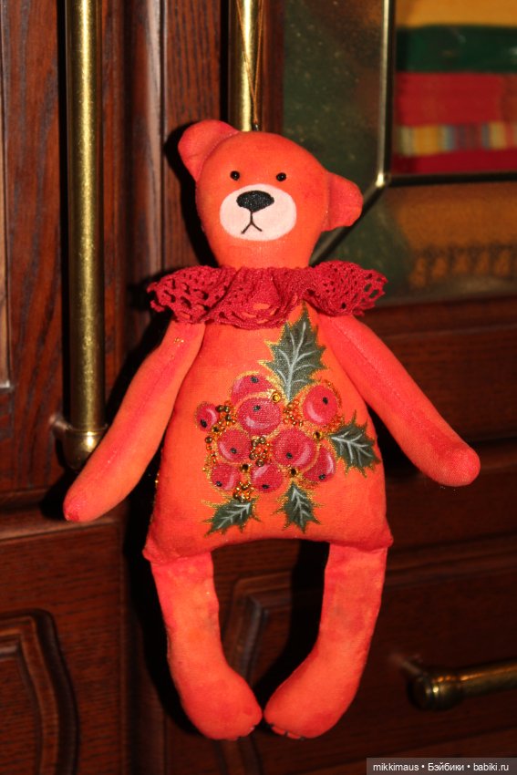 Мишки ждут Новый Год — Текстильные игрушки и примитивы: кофейные (фото 10)