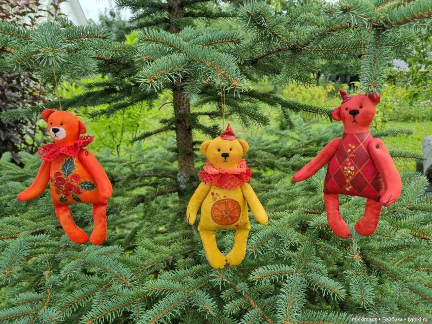 Мишки ждут Новый Год — Текстильные игрушки и примитивы: кофейные (фото 4)