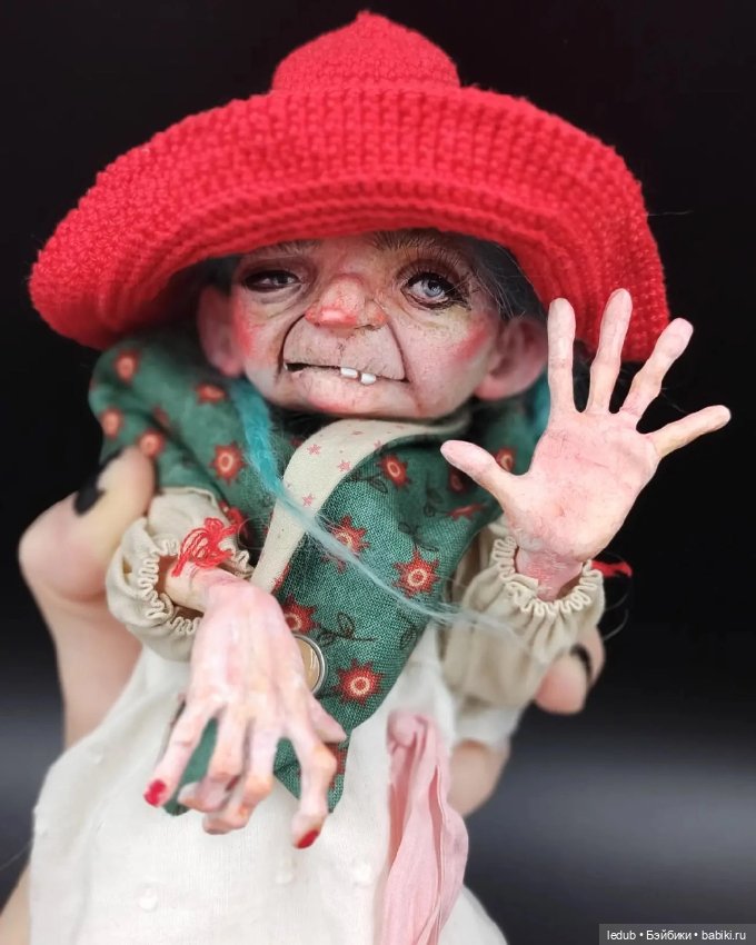 Баба Ёга — Лепка авторских кукол: полимерная глина