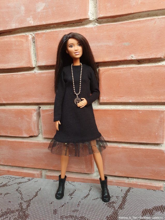 Кэролайн. Чёрное платье — Одежда и обувь для кукол своими руками: фото (фото 4)