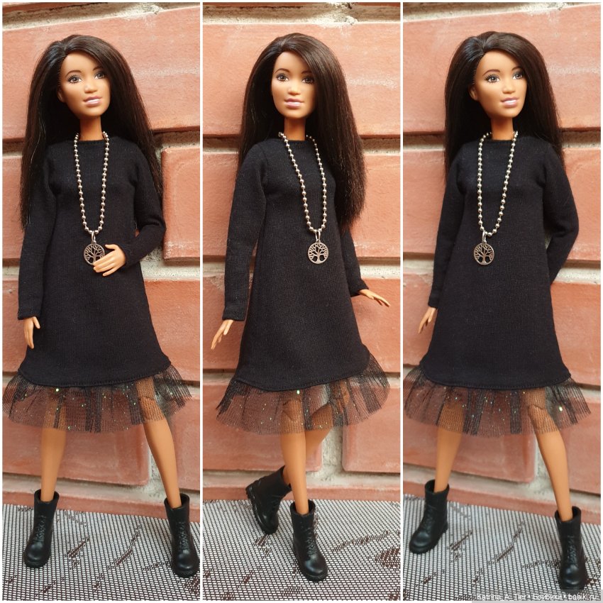 Кэролайн. Чёрное платье — Одежда и обувь для кукол своими руками: фото