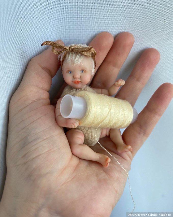 Малышка 8,5 см — Авторские миниатюрные куклы: лепка (фото 6)