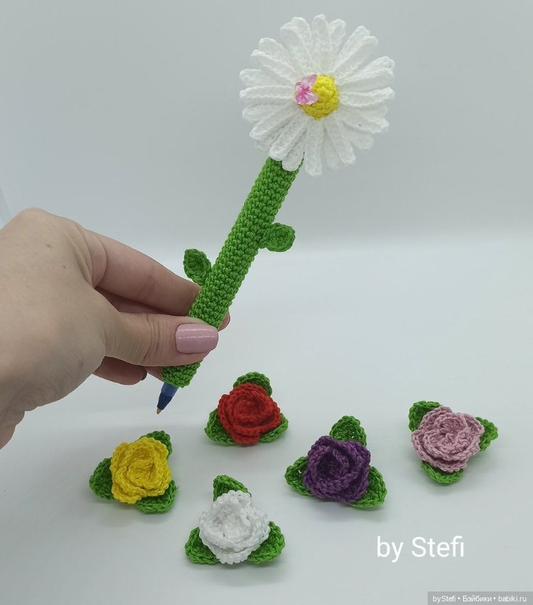 Цветочки. Ручка и брошечки (фото 2)