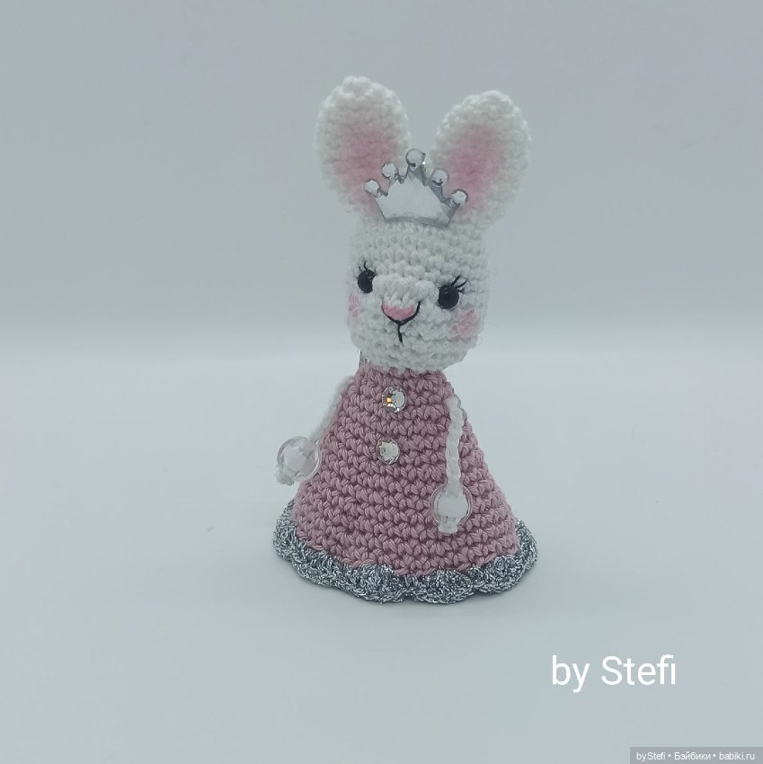 Зайка Принцесса. Ёлочная игрушка. Колокольчик) Символ 2023 (фото 8)