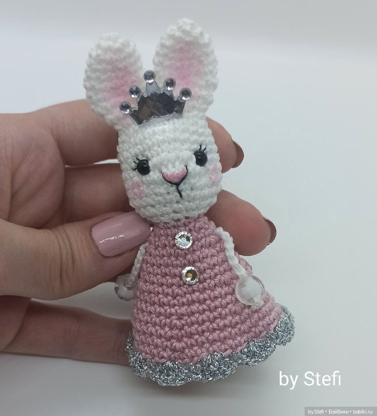 Зайка Принцесса. Ёлочная игрушка. Колокольчик) Символ 2023 (фото 3)