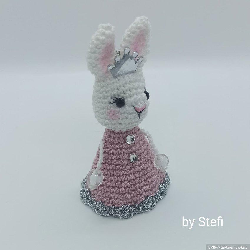 Зайка Принцесса. Ёлочная игрушка. Колокольчик) Символ 2023 (фото 10)