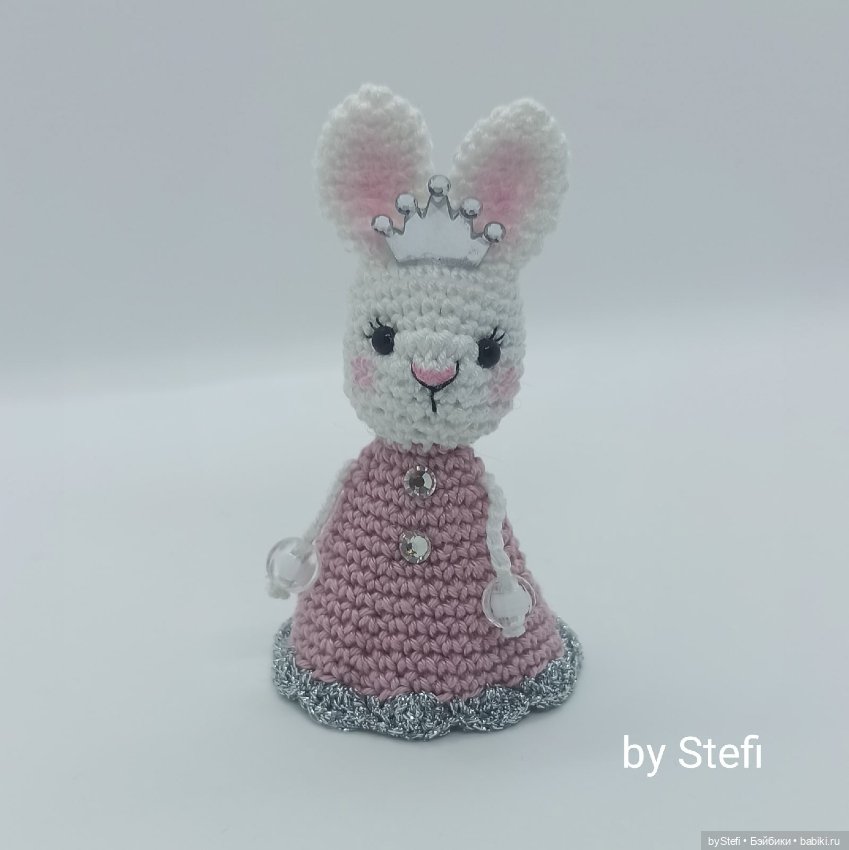 Зайка Принцесса. Ёлочная игрушка. Колокольчик) Символ 2023 (фото 2)