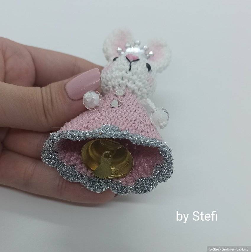 Зайка Принцесса. Ёлочная игрушка. Колокольчик) Символ 2023 (фото 5)