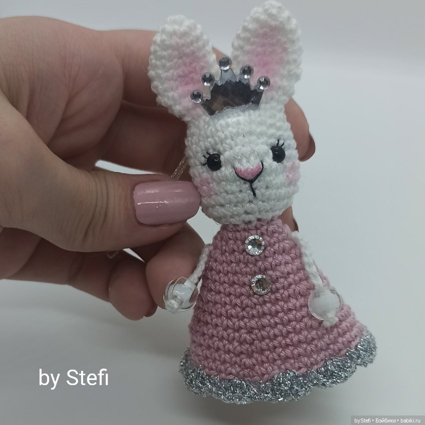 Зайка Принцесса. Ёлочная игрушка. Колокольчик) Символ 2023 (фото 7)