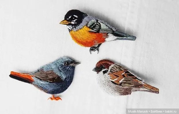 Удивительные вышитые броши Леры Петуниной