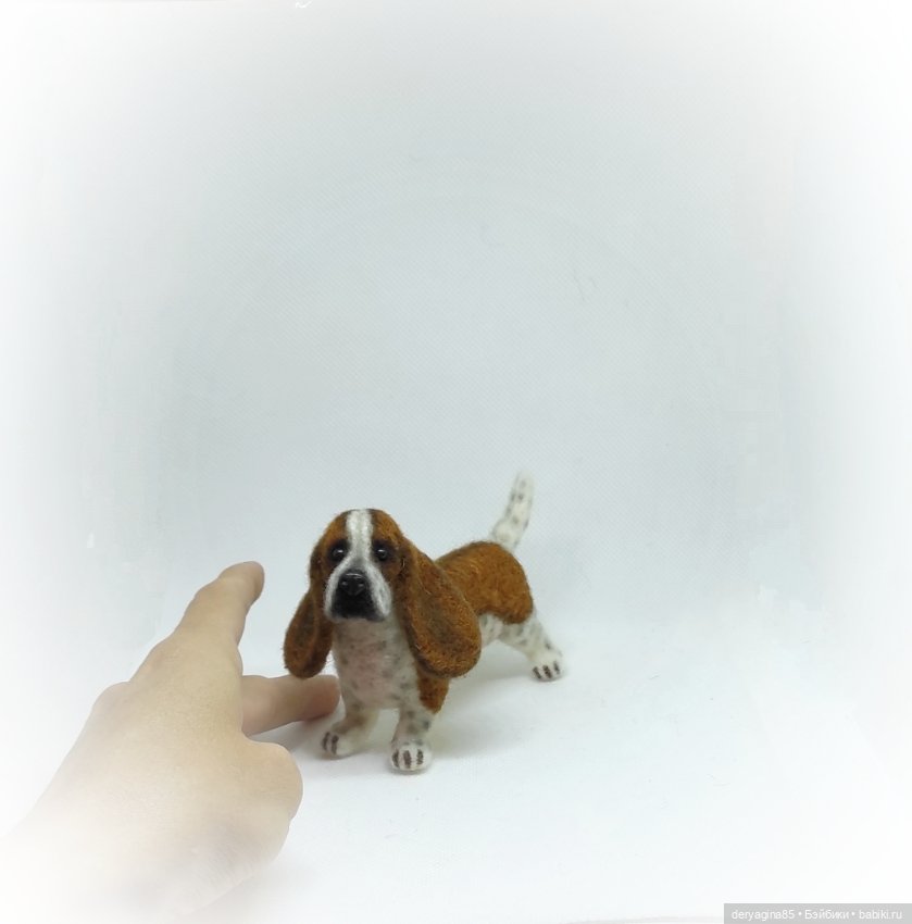 Бассет-хаунд — Валяные игрушки из шерсти: сухое валяние (фото 3)